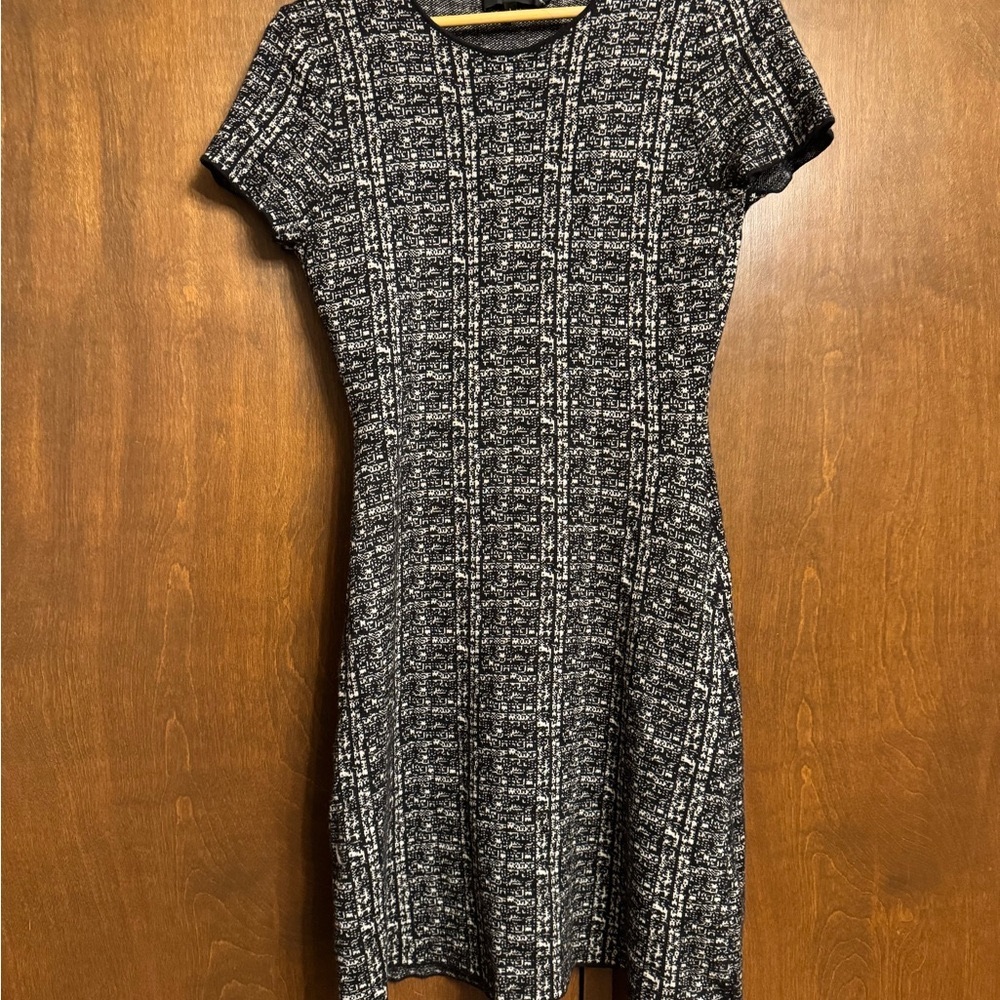 Theory navy white sweater Dress with Short Sleeves and Crew Neck for Work